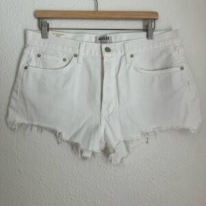 Agolde NWT Parker Vintage Cut Off Short Gleam White Size 32 Button Fly High Rise